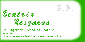 beatrix meszaros business card