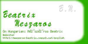 beatrix meszaros business card